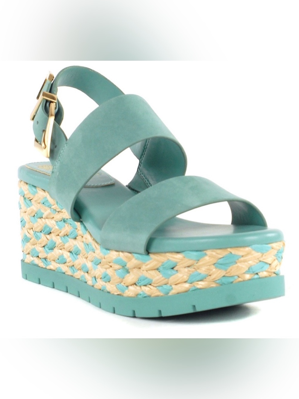 Vince Camuto Miapelle Seashore Woven Wedge Sandals in Teal